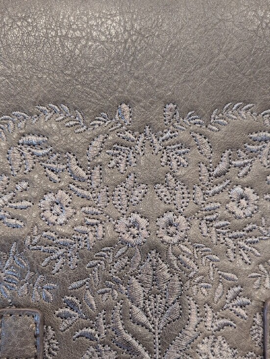Embroidered Flap Backpack - Dark Taupe main image 5